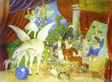 パブロ・ピカソ Painting - パレードのセットのスケッチ 1917年 パブロ・ピカソ